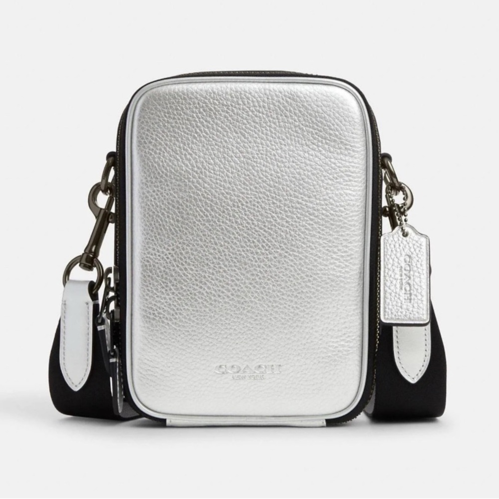 Coach Stanton Crossbody Silver Metallic Men's Bags NWT - Picture 5 of 15